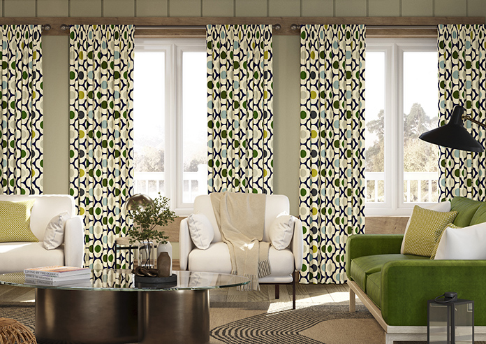 Orla Kiely Spot Flower, Blue Multi - Made to Measure Curtains - Image 3